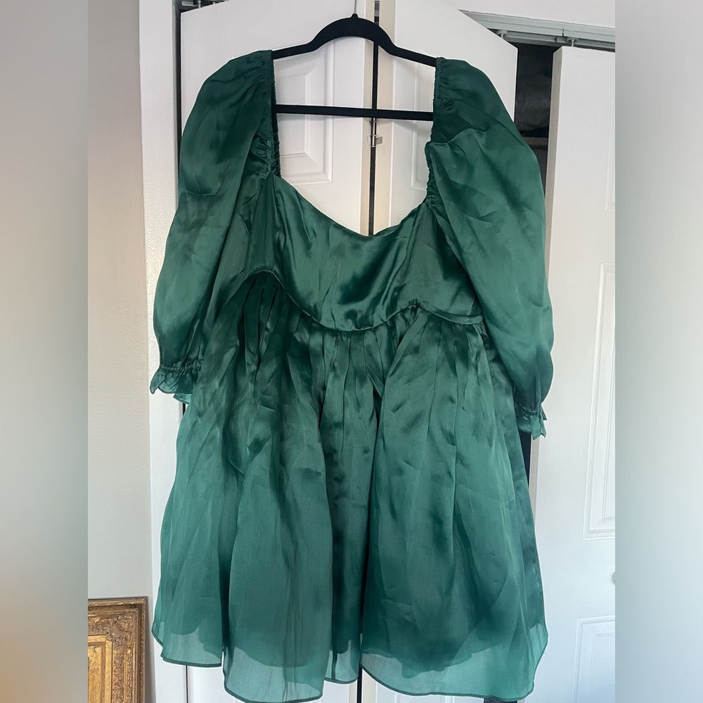 Green Selkie 1X puff dress NWT